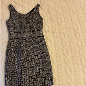 The Limited Black & White Patterned Midi Sheath Dress